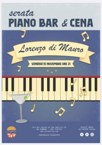 Locandina serata piano bar e cena
